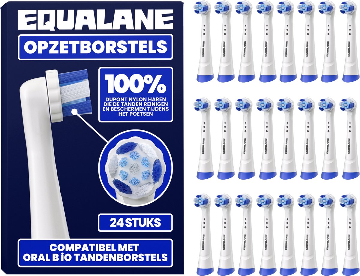 Opzetborstels geschikt voor Oral-B iO - Universele Opzetborstels - Schuine Borstelharen - Wit - 24 Stuks
