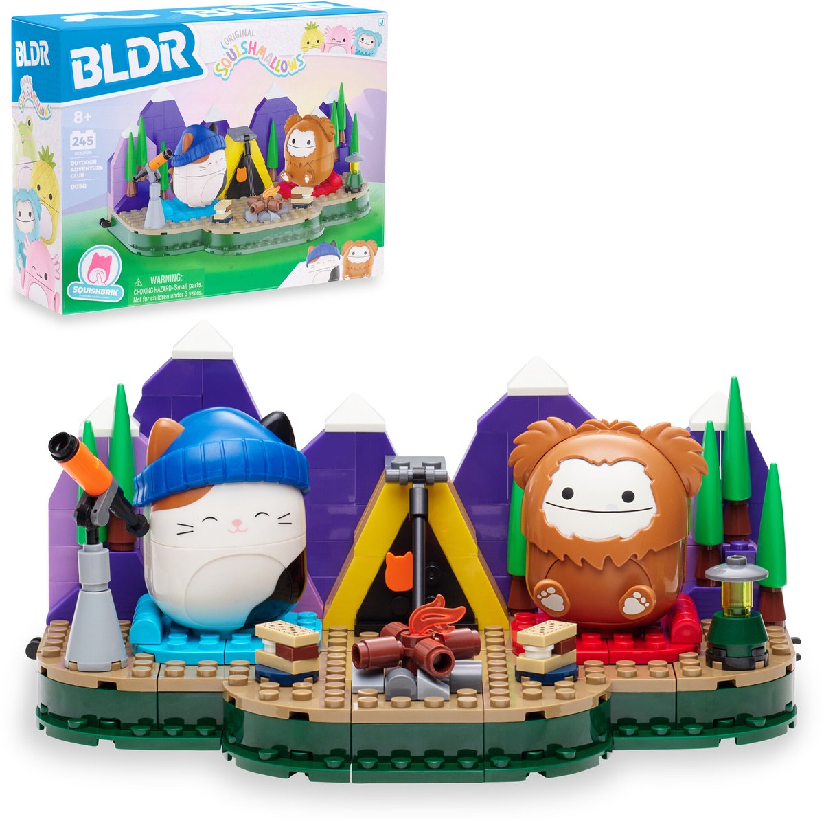 BLDR - Squishmallows Building Set Medium playset - Squishmallows Campout With Cam and Benny