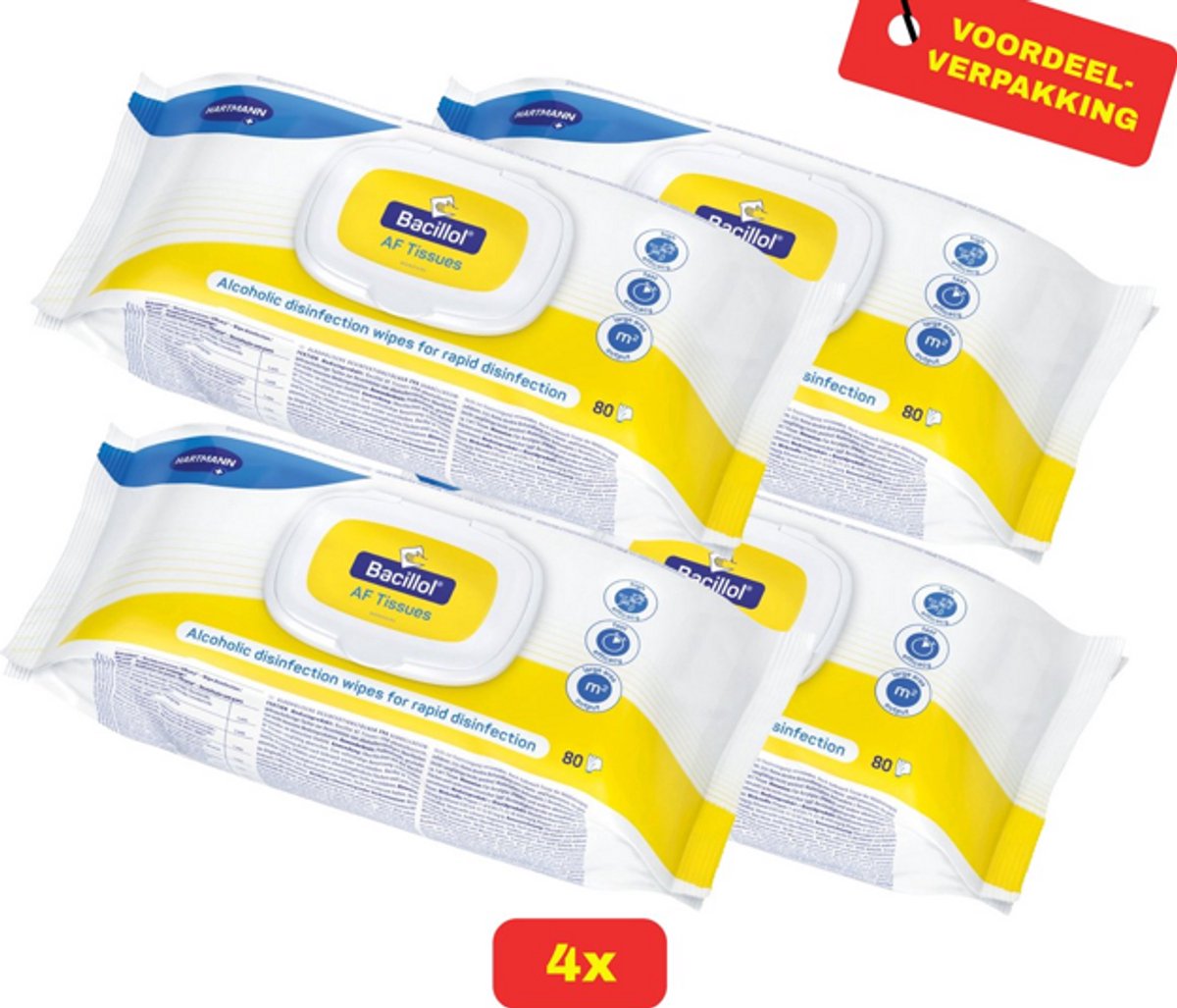 Hartmann Bacillol® AF Tissues - 4 x 80 doekjes voordeelverpakking