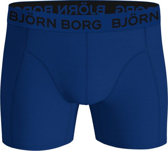 Björn Borg Cotton Stretch Boxershort Heren Zwart/Blauw/Zwart - 3 stuks - Heren onderbroeken - Katoenen Boxer - Maat L