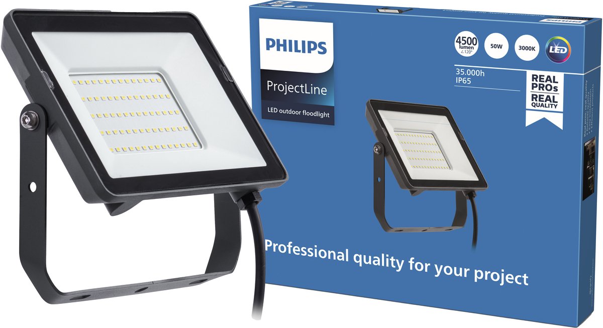 Philips ProjectLine schijnwerper - LED paneel - 50 W - Warmwit licht