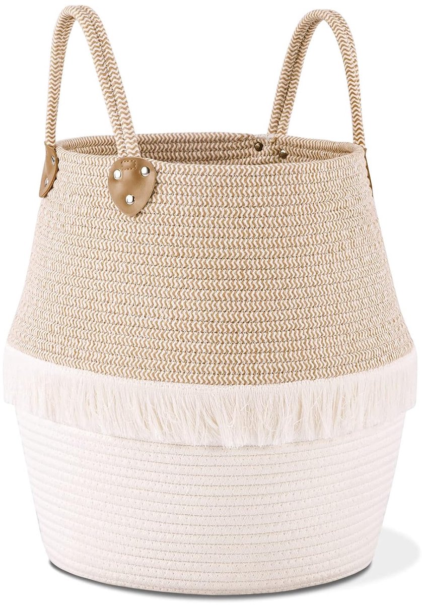 Katoenen Touw Wasmand - Multifunctioneel - 1 stuk - Boho Decoratie - 30x40 cm