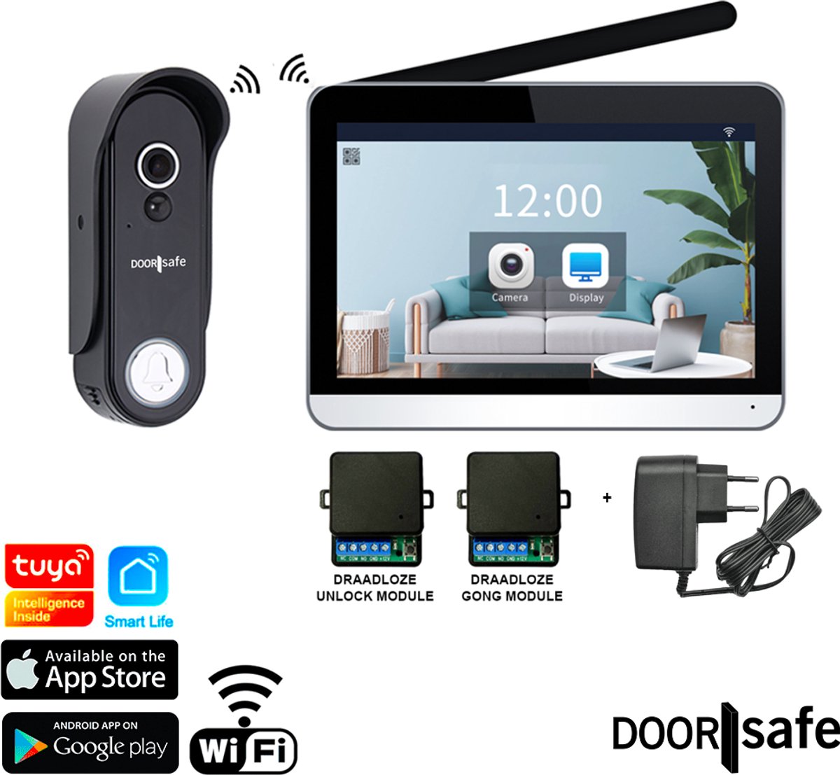 Doorsafe 4656 + voeding + WIFI & APP - HD draadloze internet
