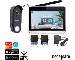 Doorsafe 4656 + voeding + WIFI & APP - HD draadloze internet camera deurbel + 7