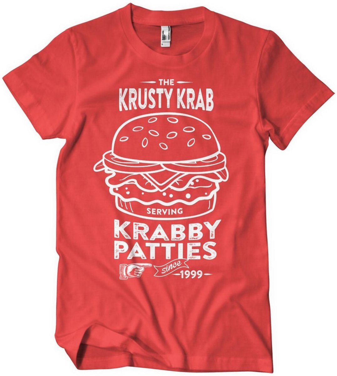 Spongebob The Krusty K-rab -T-shirt met K-rab-motief van Patties, rood