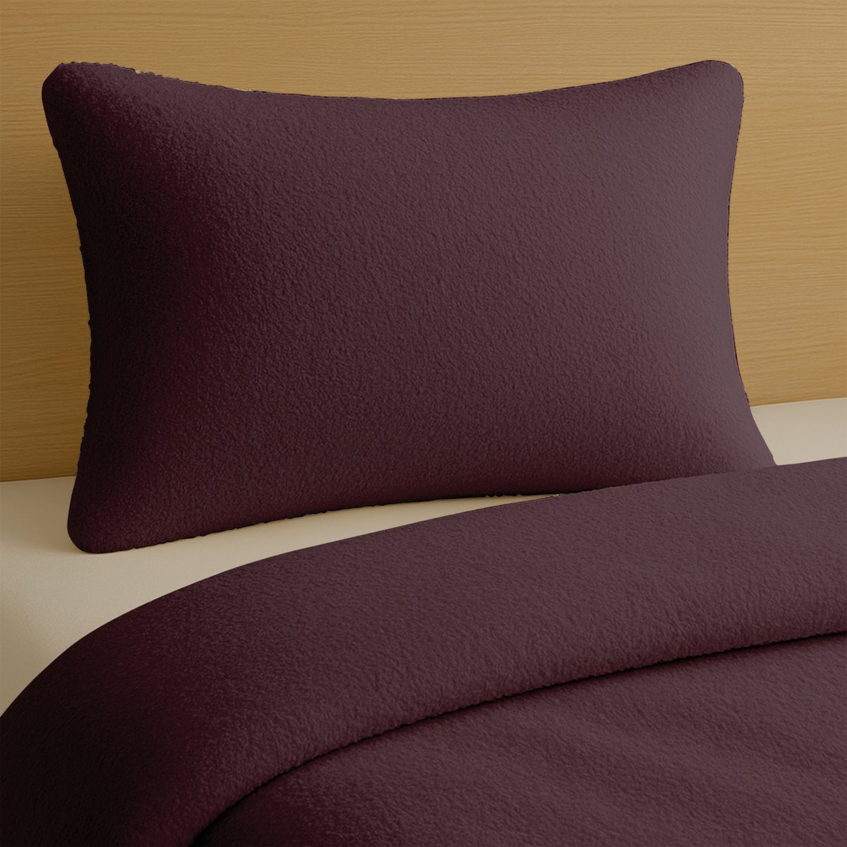 Zydante Dekbedovertrek Set 140x220 cm - Teddy - met 1 kussensloop - Grape