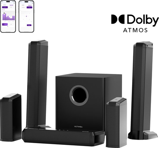 Barre De Son ULTIMEA Apollo S90 9.1 Canaux - Avec 2 Enceintes Arrière Et Caisson De Basses 6,5", 470W, RGB, HDMI/Bluetooth