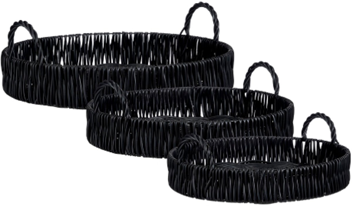 Mica Decorations Liam Dienblad Set van 3 - Zwart