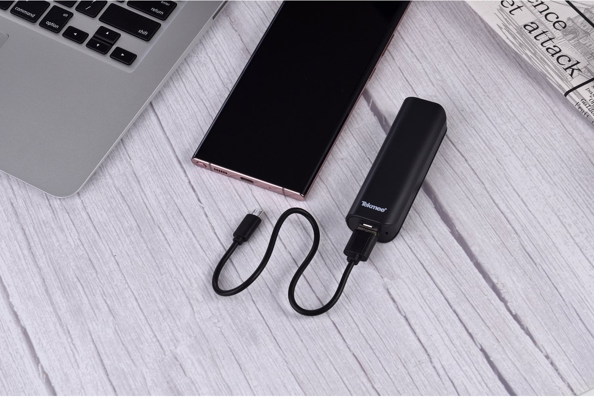 TEKMEE Pocket Powerbank 2200mAh – 1 USB Poort – Draagbare Oplader – foto 2