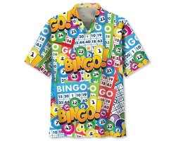 Bingo Shirt - Overhemd - Blouse - Korte Mouwen - Festival - Casino - Tshirt