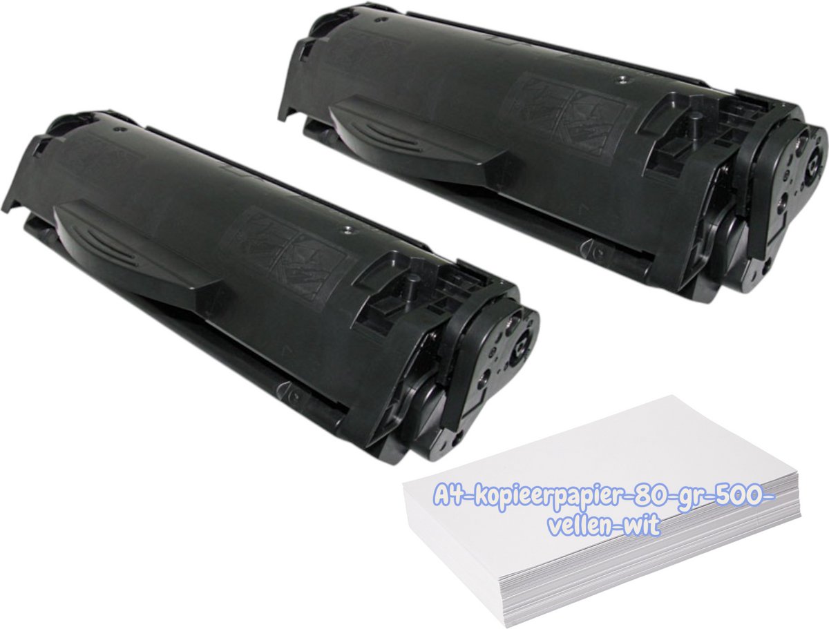 KATRIZ® Huismerk Toner 2x Q2612X (HP 12X)/Canon FX9/ FX10/Canon703|Zwart|3.000 Pagina’s + A4-80GR-500vellen-wit|Geschikt voor HP LaserJet 1010/1012/1015/1016/1018 / 1020/1022/1022N/1022NW /3015/3020/3030/3050/3052/3055 / M1005series/M1319 series