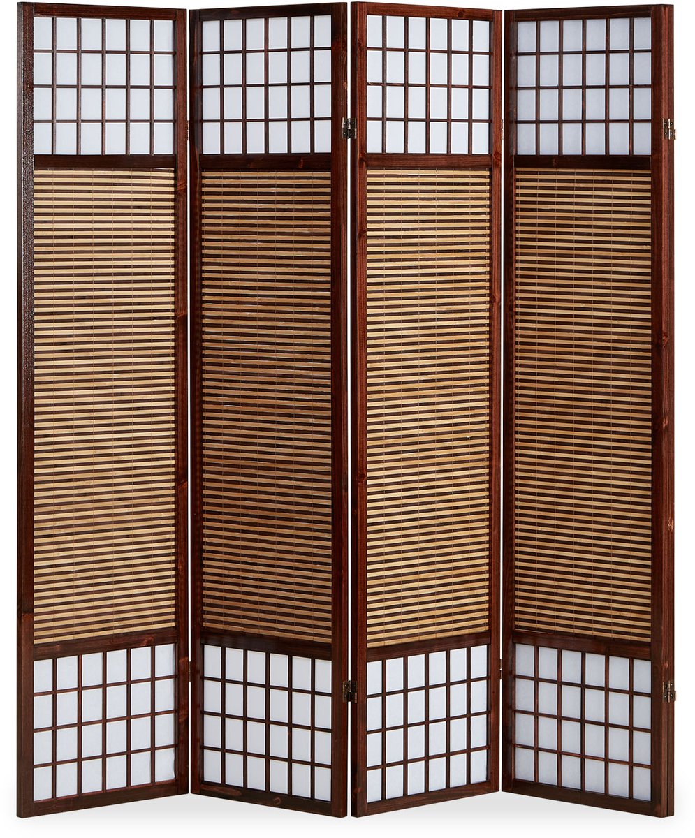 Homestyle4u Kamerscherm - 176x175 cm - bruin - 4-delig - bamboe lamellen