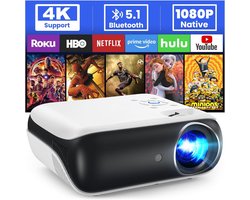 SCH® Draagbare beamer - Beamer - Projector - Mini Beamer - Wit - 24cm x 10cm x 21cm