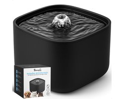Boncy® Luxe Drinkfontein Kat & Hond - Waterfontein met Stille Pomp - XL Reservoir 3,0L - Automatisch Circulatie Filter - Kattenfontein Zwart - drinkfonteinen - Katten fontein drinkbak - waterdispenser