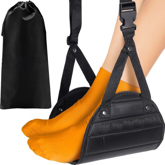 Vliegtuig Voet Hangmat (Memory Foam) Vliegtuig Voet Hanger Voetsteun Reisaccessoires om uw voeten te ontspannen