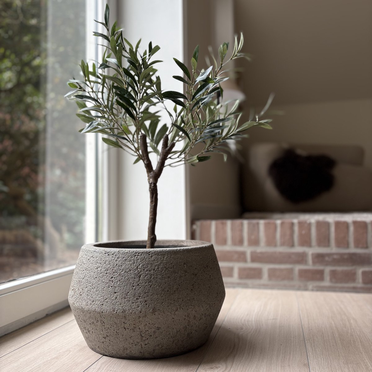 Causeway Bay Grote pot Crea Low Hexa I Greige I 36x21cm