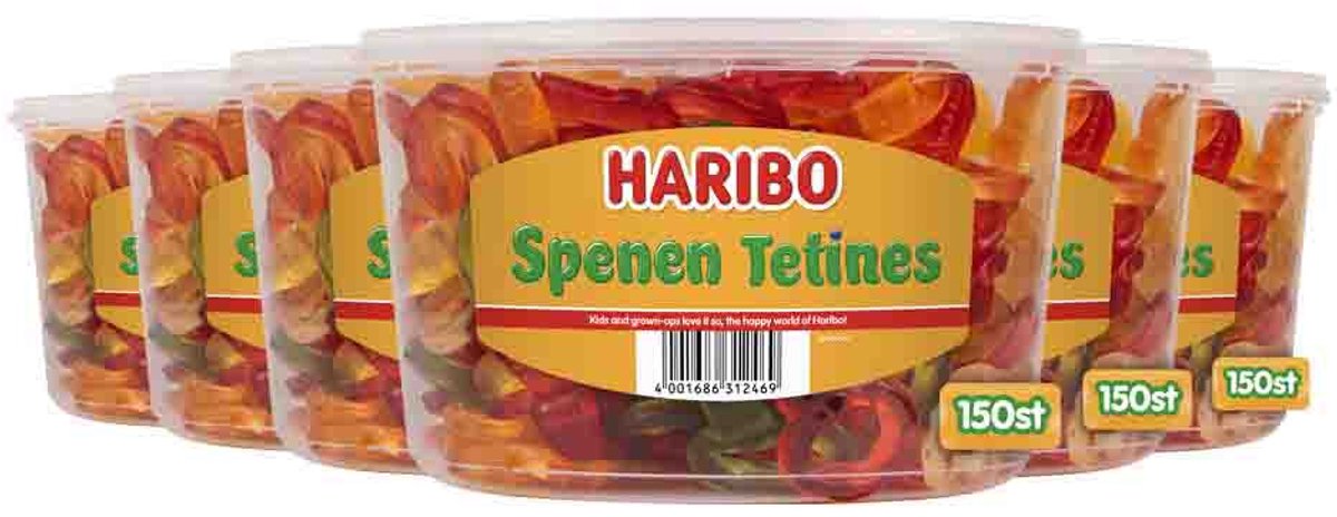 Haribo Spenen - 6 x 150 stuks - Voordeelverpakking