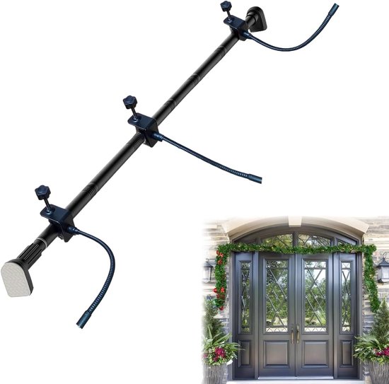 Garlandhanger voor voordeur, verstelbaar hanger, robuuste houder voor kerstversiering voor kransen, Halloweenkransen, lampjes en meer, geen schroeven, boren, lijm, geen schade, eenvoudige montage (S:80-100cm) - Cyslmuk®