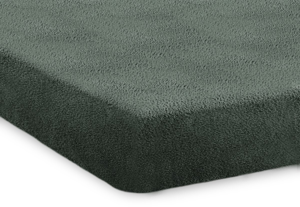 Eleganzzz Hoeslaken 200 gr/m2 Hoogwaardig Teddy Pluche 35cm Hoekhoogte - Bottle Green - 80/90x200 - Hoeslakens - Eenpersoons - Fluffy Hoeslaken