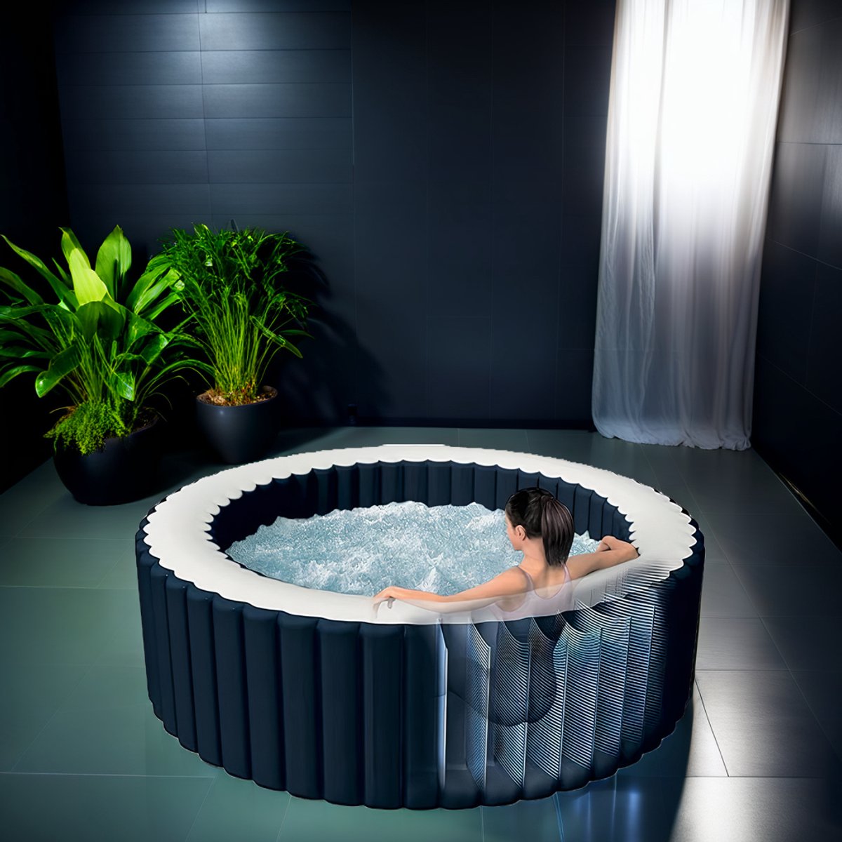 Opblaasbare 4-Persoons Jacuzzi Spa met 140 Bubble Jets, - afbeelding 2