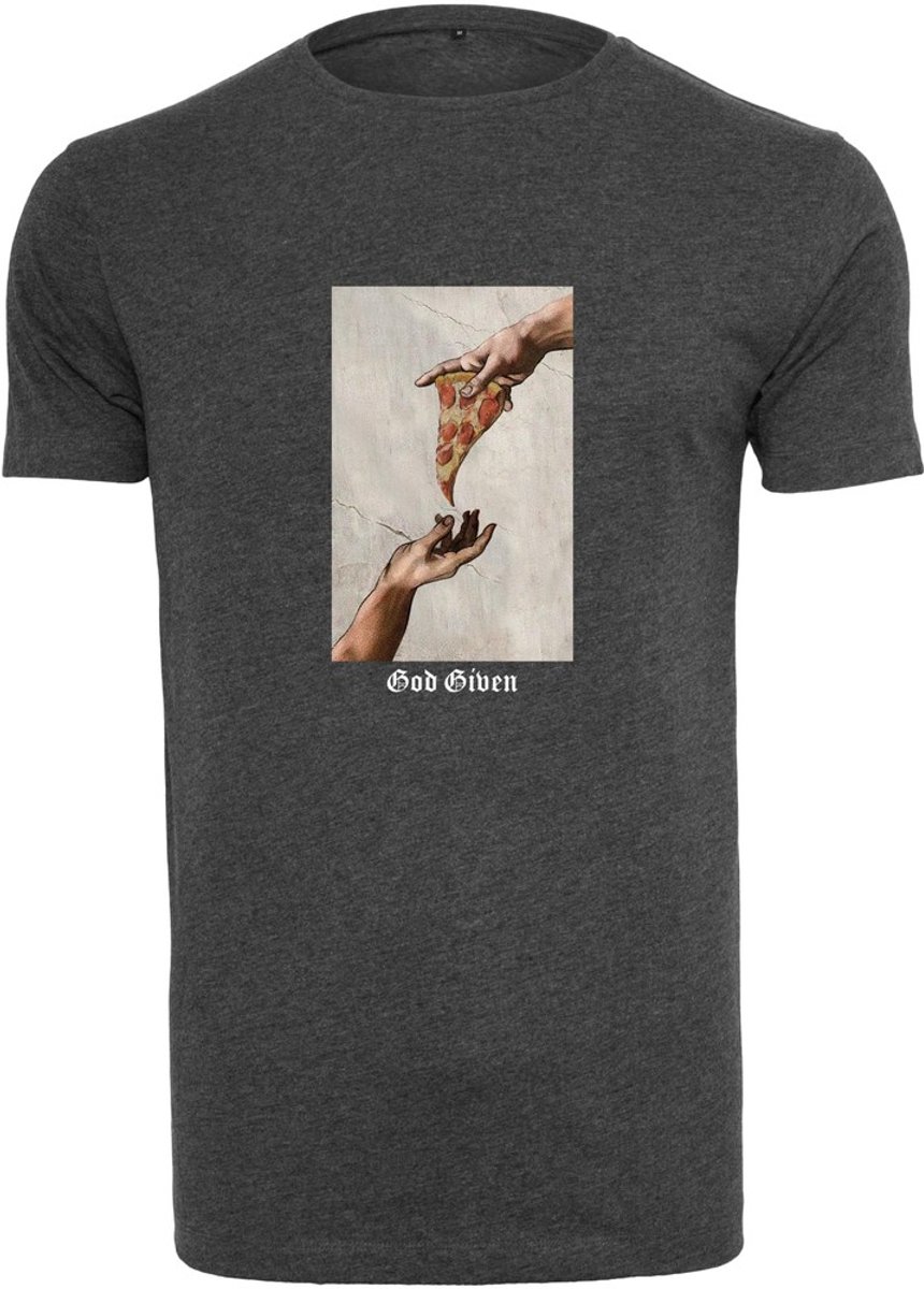 Mister Tee God Given Pizza Heren T-shirt XXL Grijs