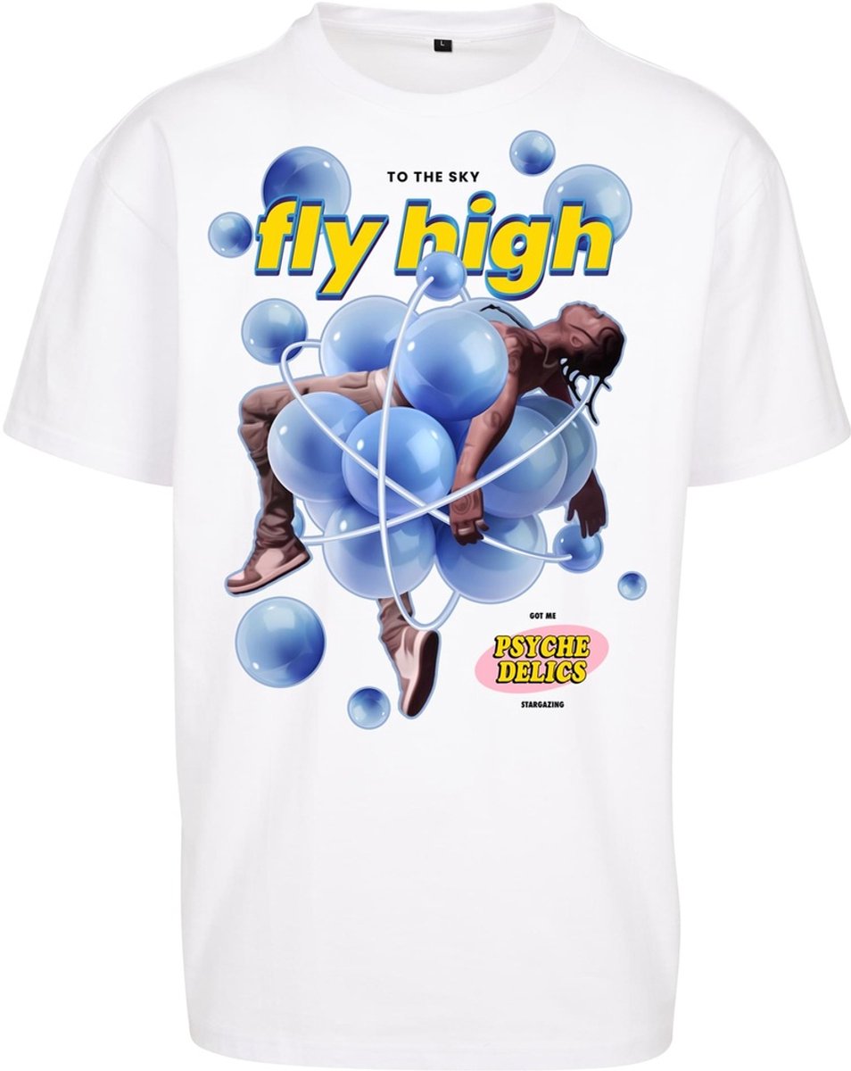 Mister Tee Psychadellic Oversize Heren T-shirt XL Wit