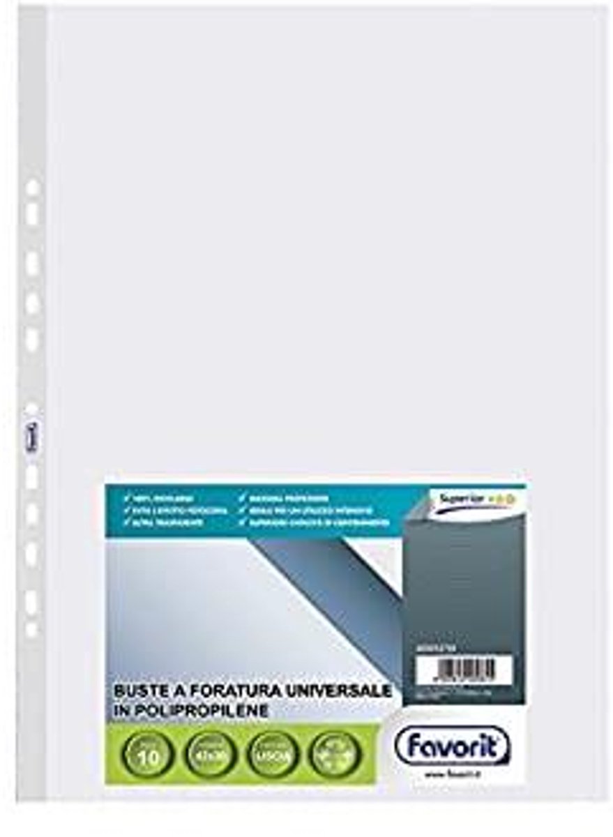 Favorit Punched Pockets for Cash Register Receipts sheet protector Letter Polypropyleen (PP) 6 stuk(s)