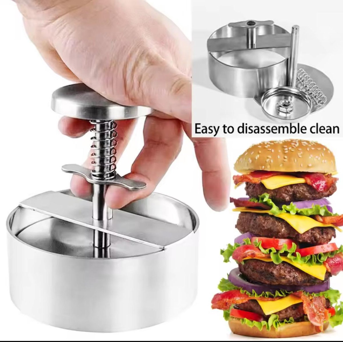 Hamburger pers, hamburger press, slagers hamburger pers, Hamburger maker - Set 2 formaten