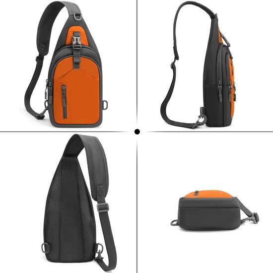 Sac à Bandoulière Poitrine Léger Et Antivol – Poches Multiples, Tissu Résistant à L'eau – Pour Randonnée, Voyage, Sport En Plein Air