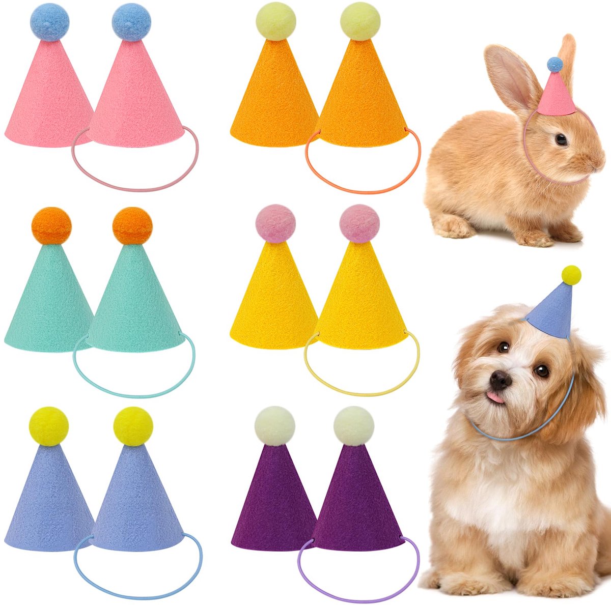 Schattige Verjaardagsmuts voor Honden en Katten - Verstelbare Pluche P