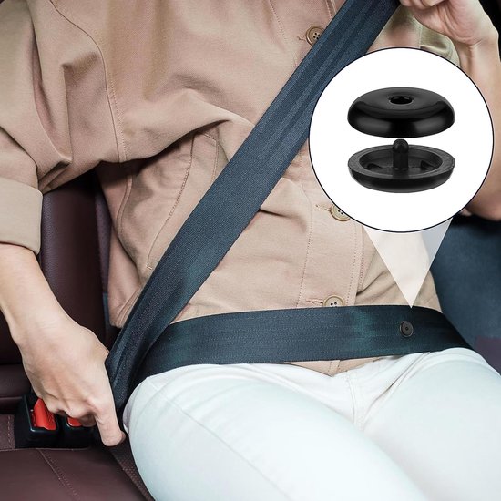 12 veiligheidsgordelhoezen, universele autogordelclips, antislip veiligheidsgordelhulp, sterke en duurzame auto- en SUV-gordelgesphouder (zwart) van Merkloos — afbeelding 2