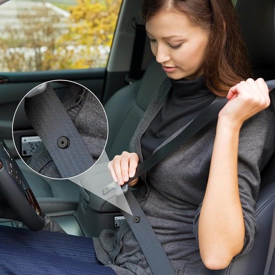 12 veiligheidsgordelhoezen, universele autogordelclips, antislip veiligheidsgordelhulp, sterke en duurzame auto- en SUV-gordelgesphouder (zwart) van Merkloos — afbeelding 4