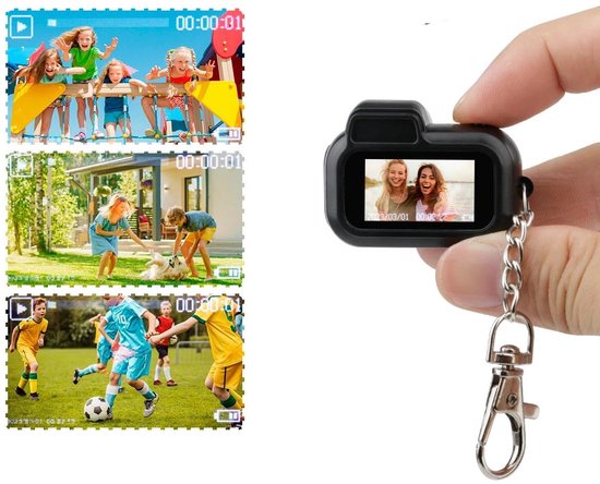 PUSOKEI Mini Sleutelhanger Digitale Camera voor Studenten, 12MP 1080P Kleine Camera Videorecorder, 6 Filters, 0,96 Inch LED-display voor Reisstudie-opname (WHITE