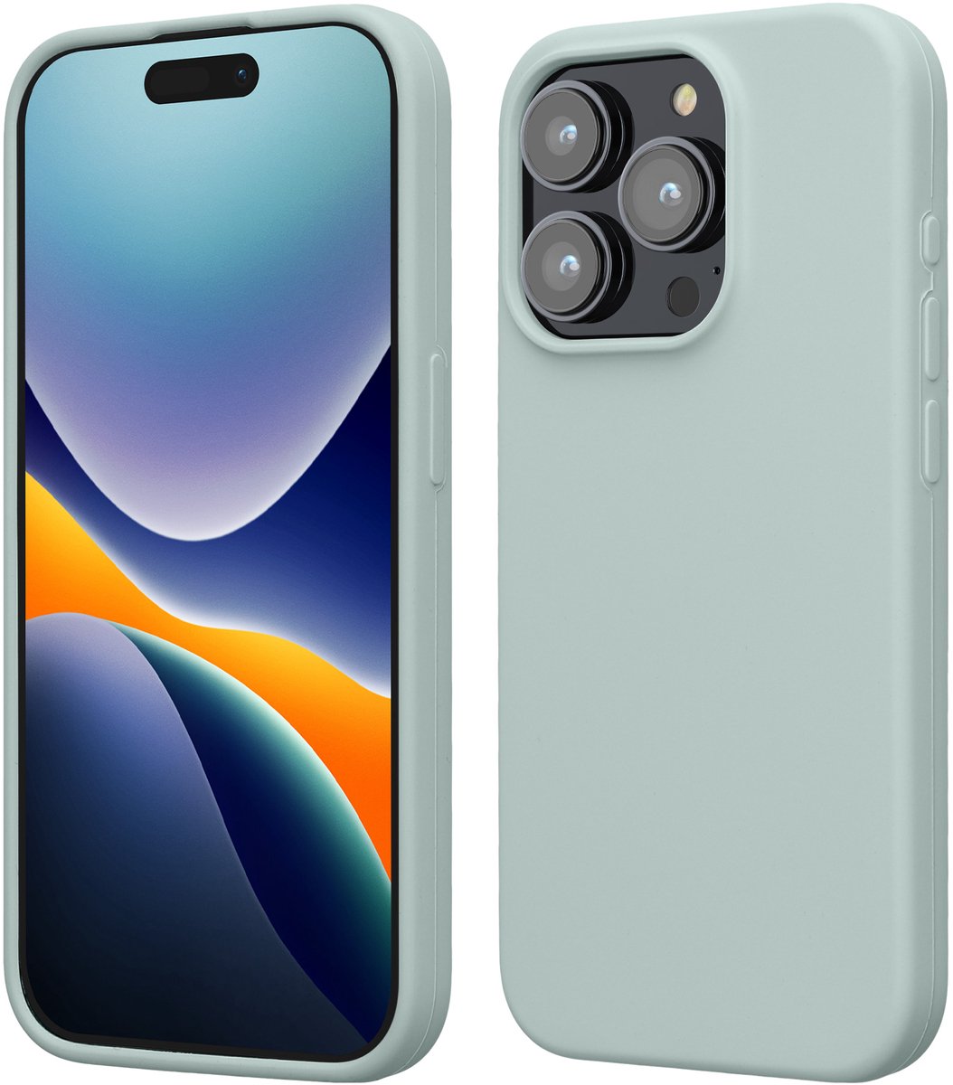 kwmobile Case voor iPhone 15 Pro - Slank TPU-Hoesje met Zachte Afwerking - In cool mint