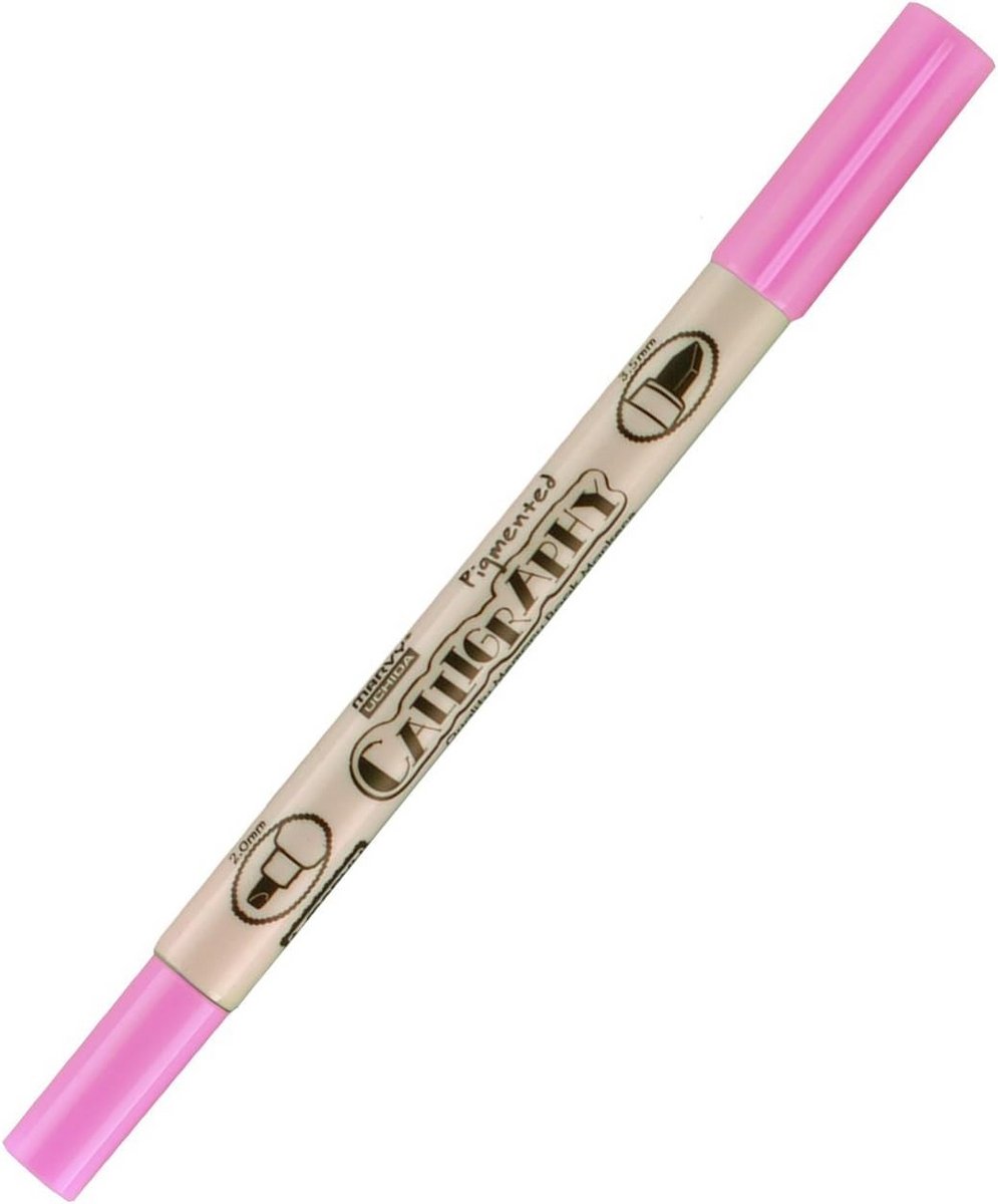 Marvy - Calligraphy Pigmented Twin Marker - bubblegum pink