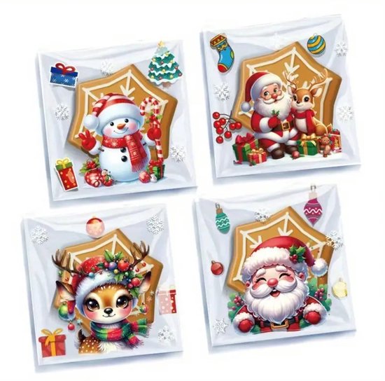 100 stuks kerst zakjes - snoepzakjes - traktatiezakjes 10x10 cm