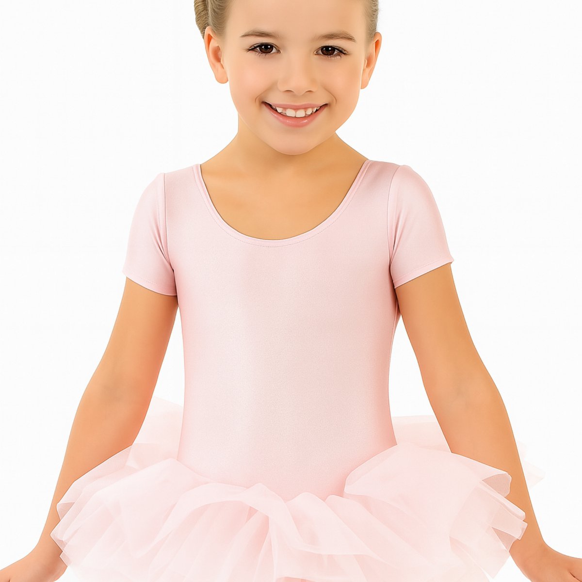 Dancer Dancewear - Tutu Balletpakje in roze met prachtige tutu "Alexandra" - Kind - Meisje - Roze - maat 104/110 (maat 6 jaar)