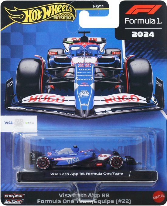 Voiture de Jouets Hot Wheels Premium en métal de Formule 1 à collectionner - Équipe Yuki Tsunoda