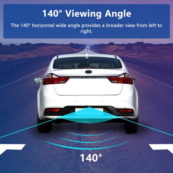 HD Achteruitrijcamera met Parkeersensor - Waterdicht (IP67), Nachtzicht, 140° Breedhoek voor Auto — afbeelding 2