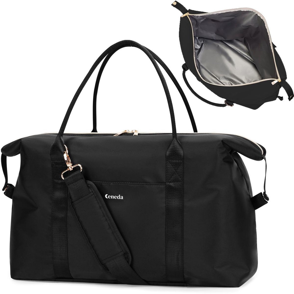 Koeltas - Opvouwbaar Lekvrij Zacht - Voor Dames Lunch Picknick Strand Reizen - Zwart 30L