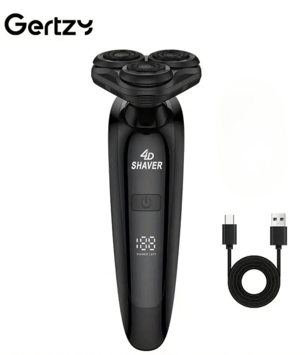 3koppen Gertzy Scheerapparaat - Usb Oplaadbare 4d Body Shaver + Baardtrimmer - Voor een complete en perfecte Lichaamshaar verzorging - Unisex - Kleur: Zwart