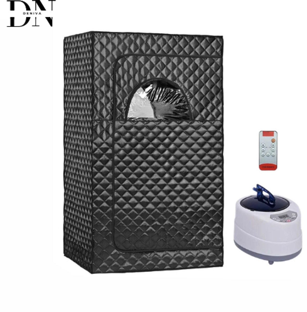 Deniva – Draagbare Stoomsauna - 2L - 1000W - Opvouwbare Home Spa Tent - Ontspanning, Detox & Sauna Thuis - Met Afstandsbediening