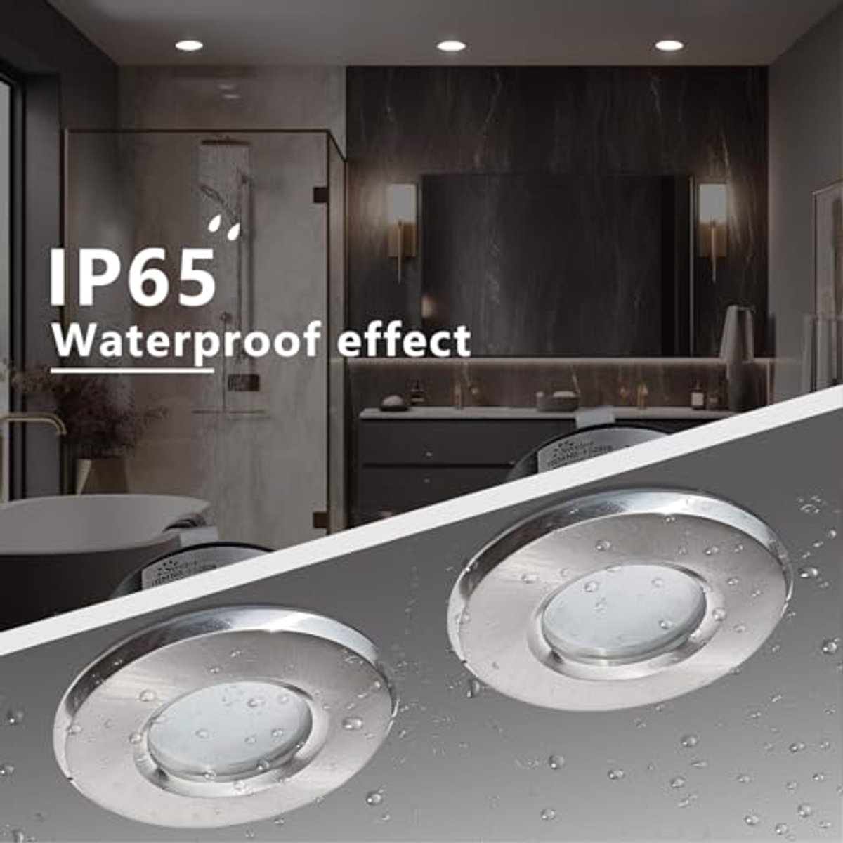 Inbouwspot GU10 IP65 voor Badkamer - Aluminium, Satijnnikkel, Energiezuinig