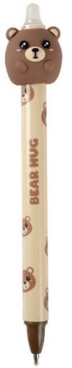 iTotal3D Erasable Pen 0.5mm “BEAR HUG” Uitwisbare Balpen 2.5x14.5cm 15gr Pen in ABS and PVC Eraser in TPR (Blue ink)