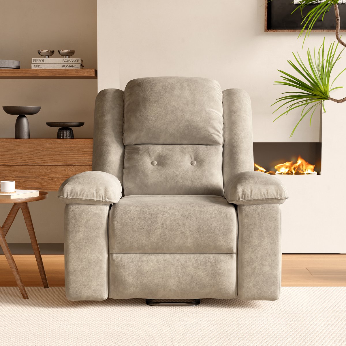 CINK Comfort® RelaxLift Power Massagefauteuil – Elektrische Sta-Op Stoel met Massage & Verwarming – Relaxfauteuil met Verstelbare Rugleuning – Beige Stof – foto 7