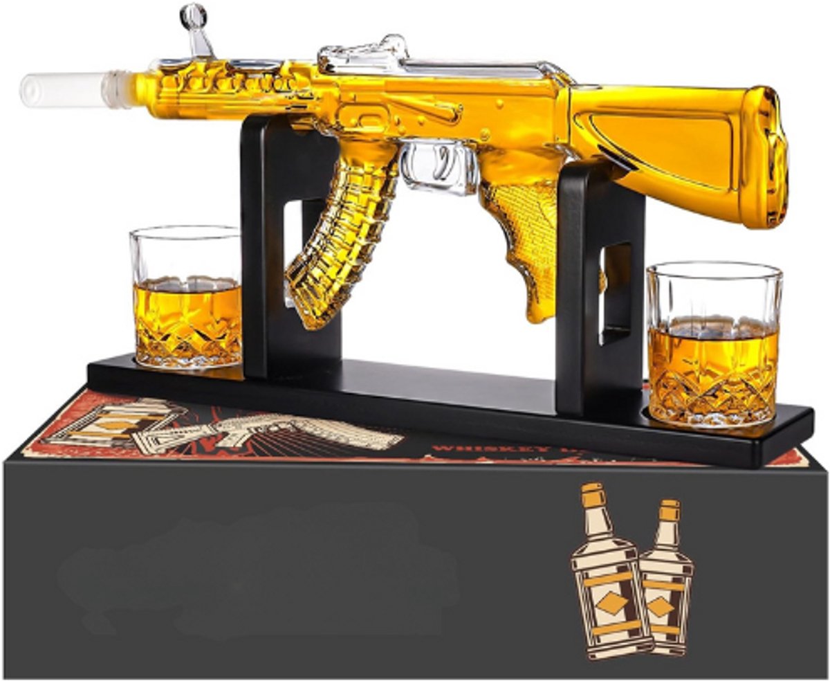 Whisky Cadeaus Voor Mannen - Vader Geschenkset - Whisky Karaf 550ml Met 2 Glazen - Verjaardagscadeau Voor Echtgenoot Whisky Liefhebbers - Whisky Accessoires Voor Bar