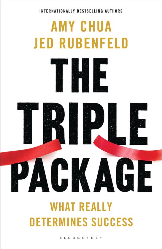 Boek 'The Triple Package' met rode linten, auteurs Amy Chua en Jed Rubenfeld.