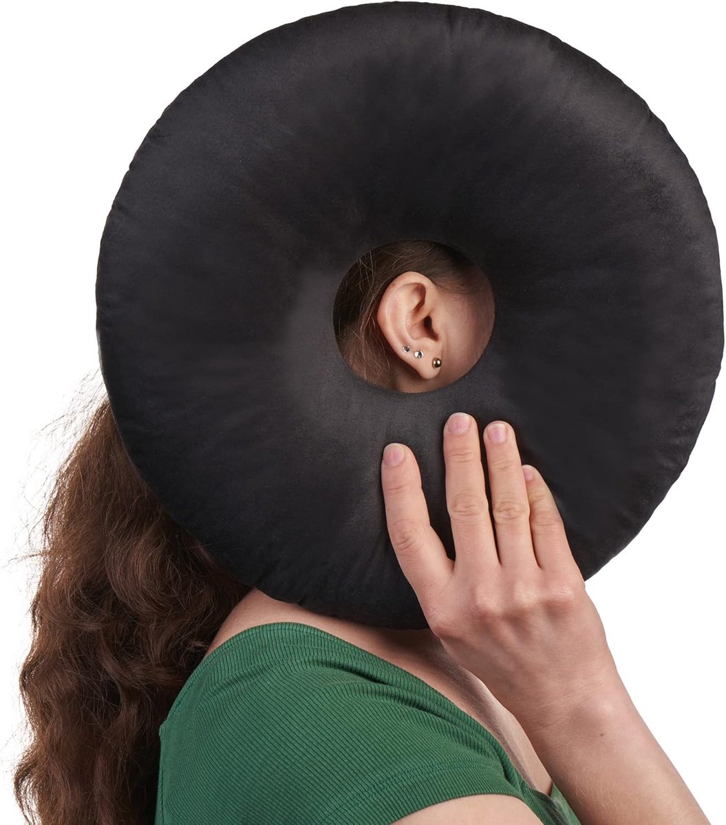 Oorkussen - Donut Kussen - Oorkussen - Donut Kussen - Ringkussen - Piercing Kussen - Orthopedisch Hoofdkussen - Oordoppen Slapen Oorkussen - Donut Kussen - Zwart