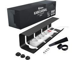 JeiibrZui Kabelgoot - Kabelorganizer Voor Computer - Strakke Zwarte Afwerking En Slim Ontwerp Voor Eenvoudig Kabelbeheer - 1 - Voor Thuiskantoor En Woonkamer Zwart