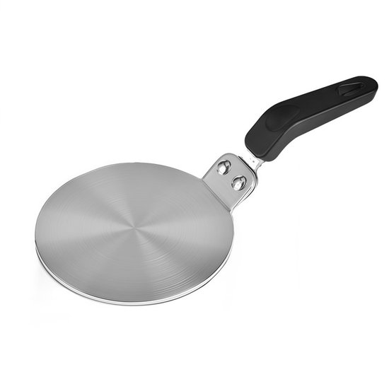 Adaptateur pour plaque à induction - Plaque d'adaptation pour plaque à induction - Avec poignée - Épaissie - Pour cafetières et Batterie de cuisine sur plaque à induction - Acier - 130 × 3,4 mm